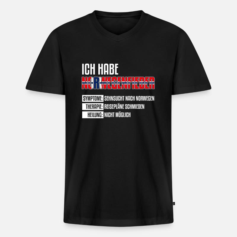 Norwegen Geschenk - Männer Premium Bio T-Shirt mit V-Ausschnitt - Schwarz