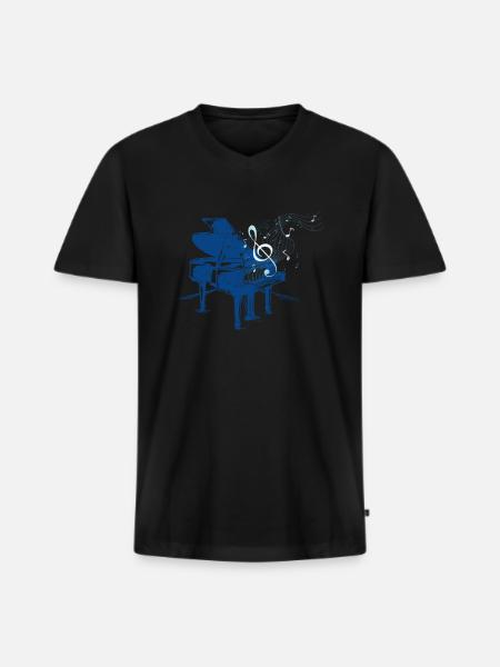 Piano Instrument - T-shirt encolure en V Premium bio Homme - noir