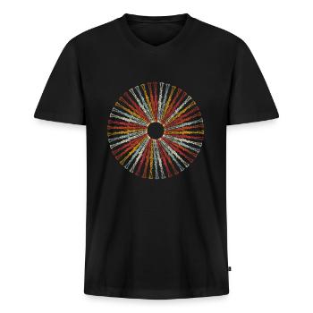 clarinette - T-shirt encolure en V Premium bio Homme - noir - Devant - Nico (187cm)