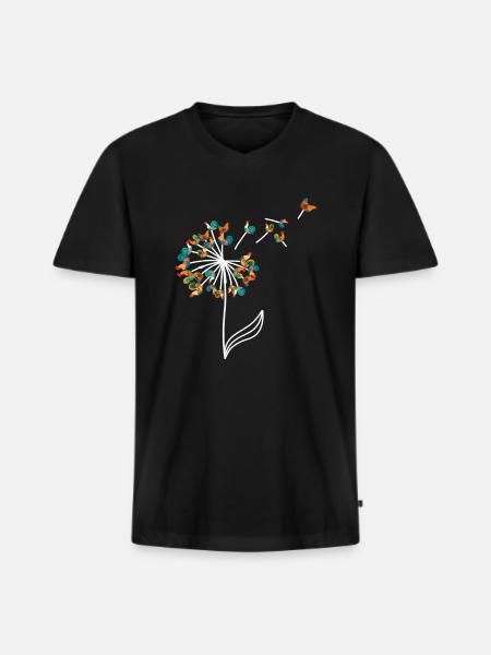 Chicken Dandelion - Men's Premium Organic T-shirt with V-neck - black