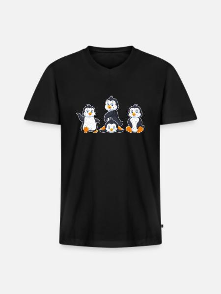 Penguin Antarctica - Men's Premium Organic T-shirt with V-neck - black