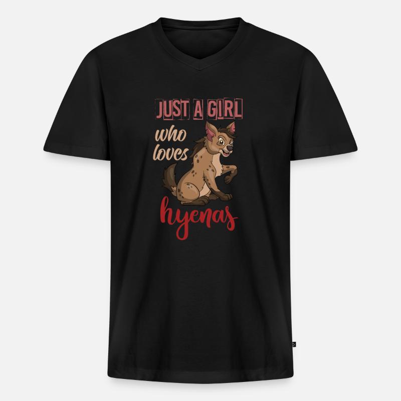 Hyäne Afrika Tier - Männer Premium Bio T-Shirt mit V-Ausschnitt - Schwarz