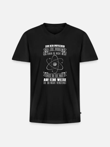 Physik Physiker - Männer Premium Bio T-Shirt mit V-Ausschnitt - Schwarz