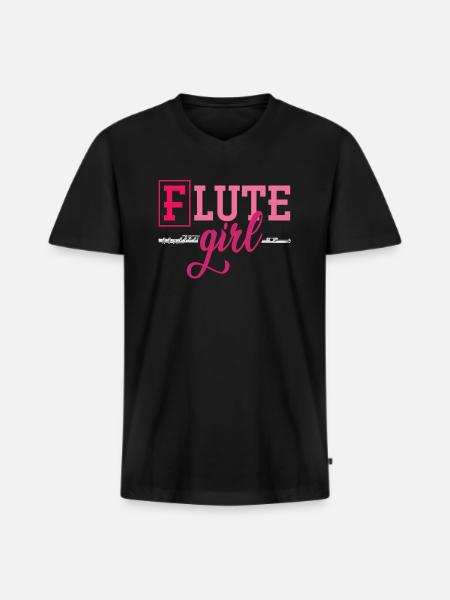 Flute flute player - Men's Premium Organic T-shirt with V-neck - black