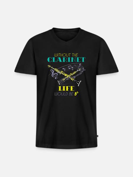 Clarinet musical instrument - Men's Premium Organic T-shirt with V-neck - black