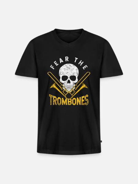 Trombone orchestra - Men's Premium Organic T-shirt with V-neck - black