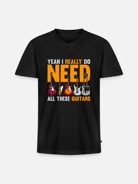 Guitar bassist - Men's Premium Organic T-shirt with V-neck - black