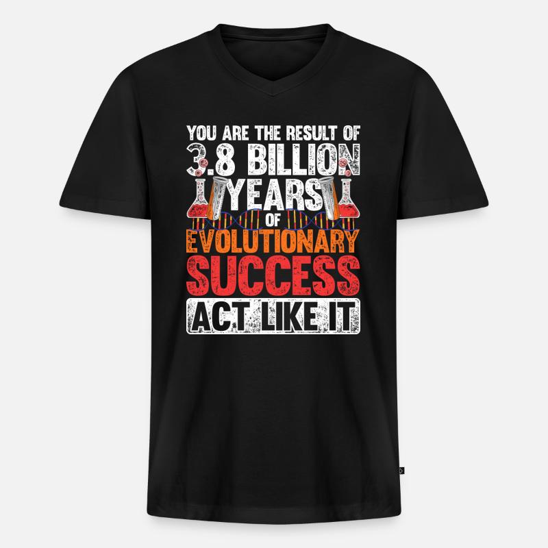 Biologie Evolution - Männer Premium Bio T-Shirt mit V-Ausschnitt - Schwarz