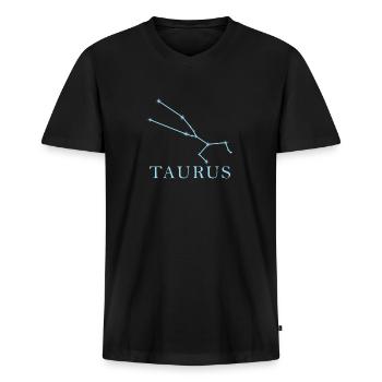 Sternkonstellation Sternzeichen Stier - Männer Premium Bio T-Shirt mit V-Ausschnitt - Schwarz - Vorne - Nico (187cm)