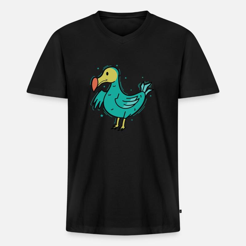 netter Dodo Vogel aus Mauritius - Männer Premium Bio T-Shirt mit V-Ausschnitt - Schwarz