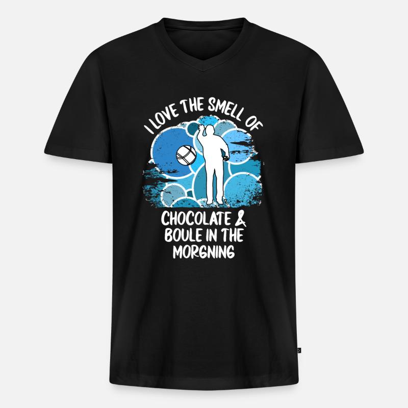 Boule Petanque Boccia Boules Schokolade - Männer Premium Bio T-Shirt mit V-Ausschnitt - Schwarz