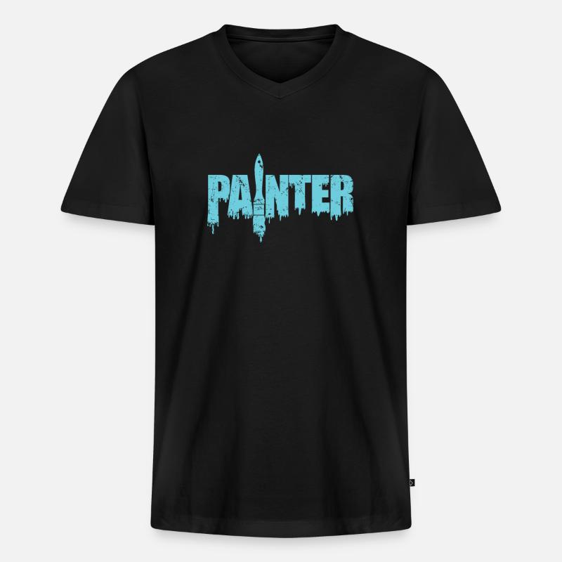 Painter Maler Beruf Lackierer - Männer Premium Bio T-Shirt mit V-Ausschnitt - Schwarz