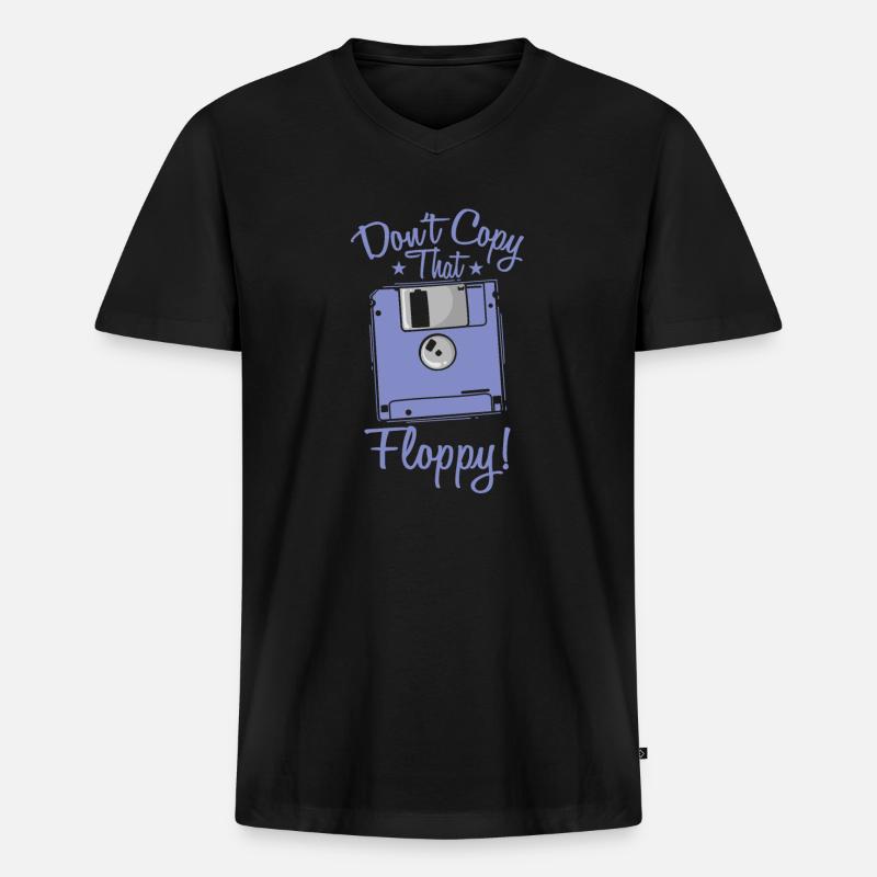 Don't copy that Floppy Retrospeichermodul - Männer Premium Bio T-Shirt mit V-Ausschnitt - Schwarz