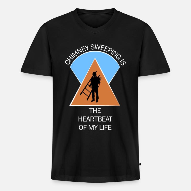 Schornsteinfeger Schlotfeger - Männer Premium Bio T-Shirt mit V-Ausschnitt - Schwarz