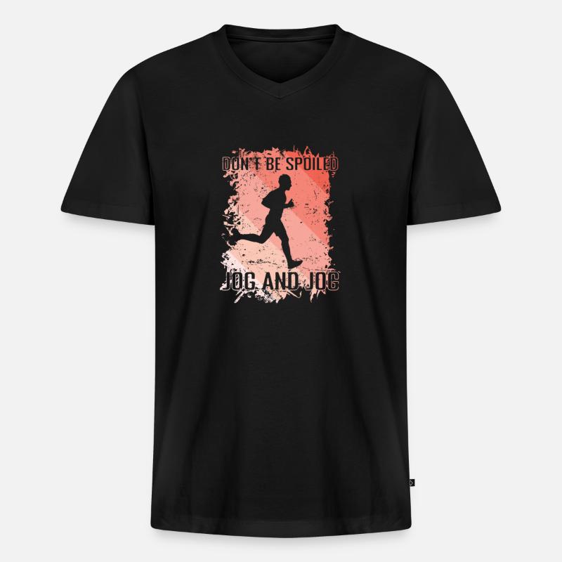 Don't be Spoiled Jogging - Männer Premium Bio T-Shirt mit V-Ausschnitt - Schwarz