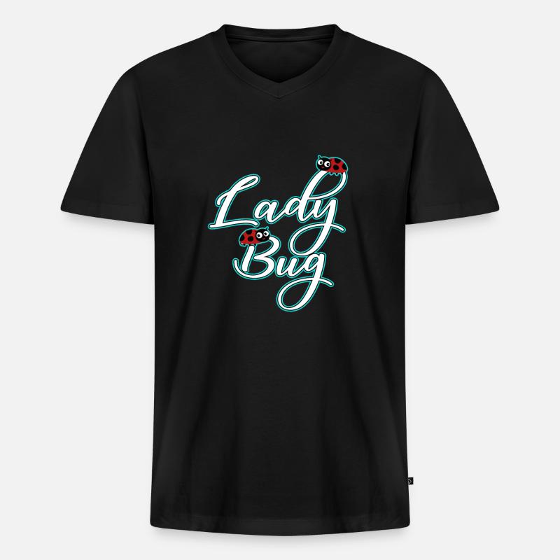 MARIENKÄFER LADYBUG EDITION 3 - Männer Premium Bio T-Shirt mit V-Ausschnitt - Schwarz