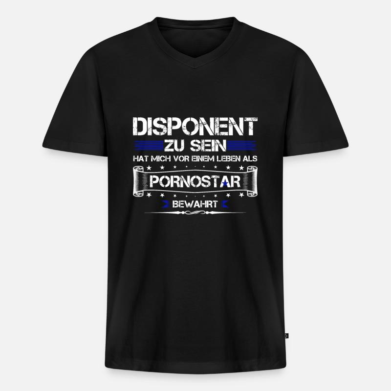 DISPONENT ZU SEIN...... - Männer Premium Bio T-Shirt mit V-Ausschnitt - Schwarz