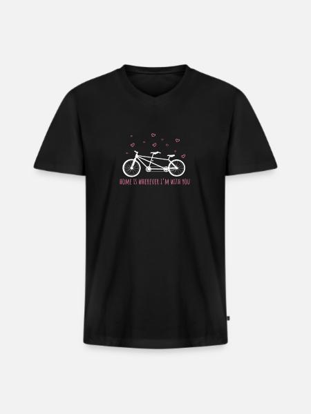 Tandem T-shirt & idée cadeau - T-shirt encolure en V Premium bio Homme - noir