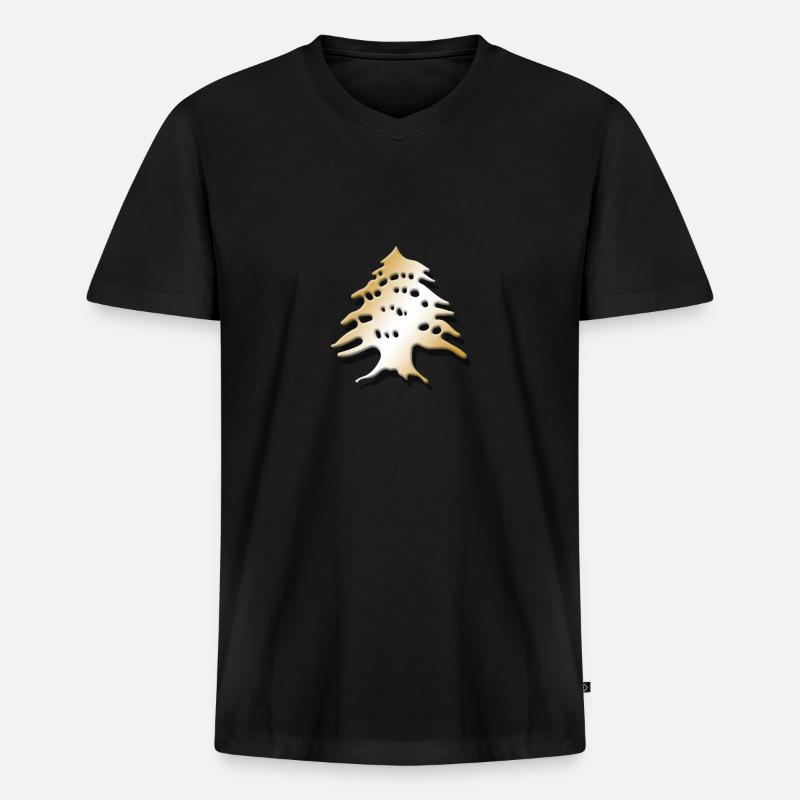 Libanon - Männer Premium Bio T-Shirt mit V-Ausschnitt - Schwarz