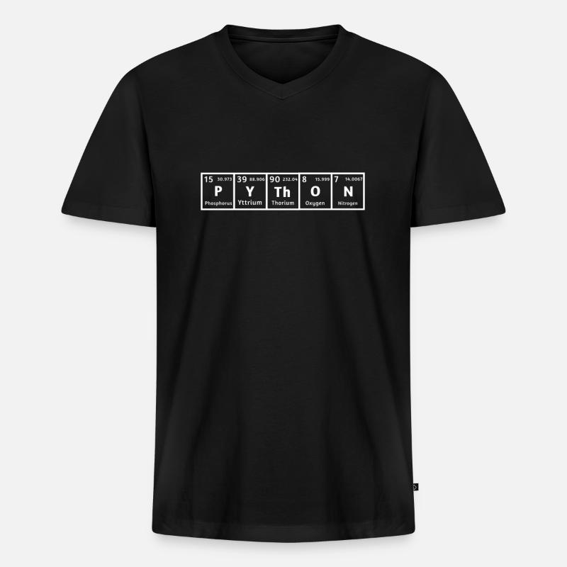Python - Männer Premium Bio T-Shirt mit V-Ausschnitt - Schwarz