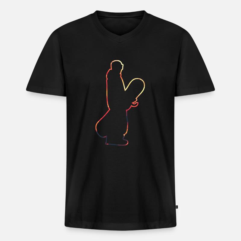 Snowboarder - Männer Premium Bio T-Shirt mit V-Ausschnitt - Schwarz