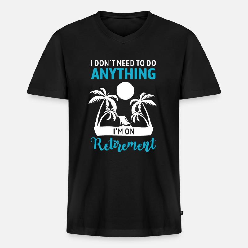 Ruhestand Geschenkidee Rente - Männer Premium Bio T-Shirt mit V-Ausschnitt - Schwarz