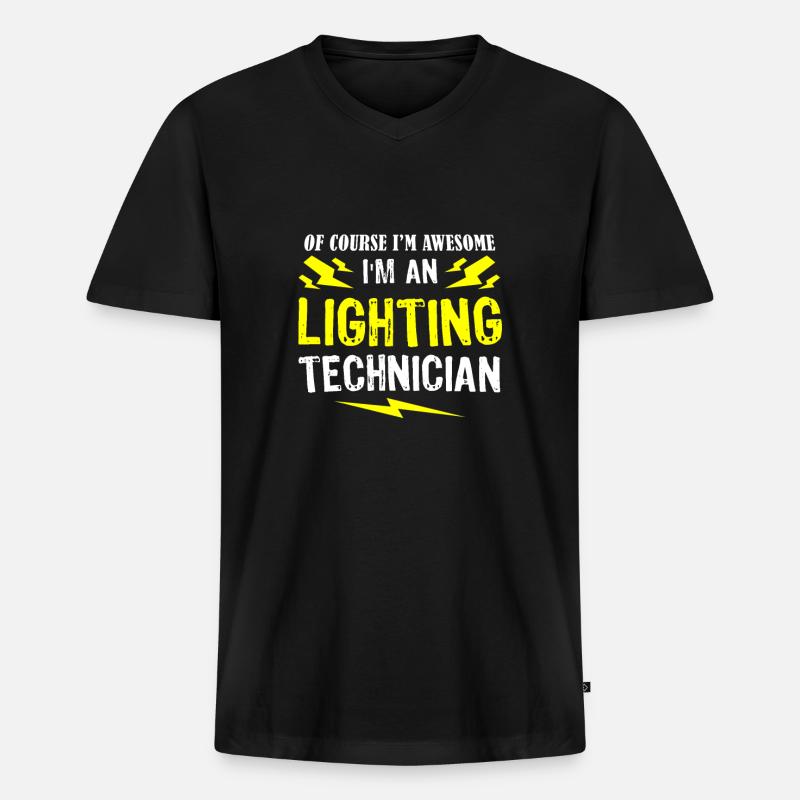 Lichttechniker Geschenk - Männer Premium Bio T-Shirt mit V-Ausschnitt - Schwarz