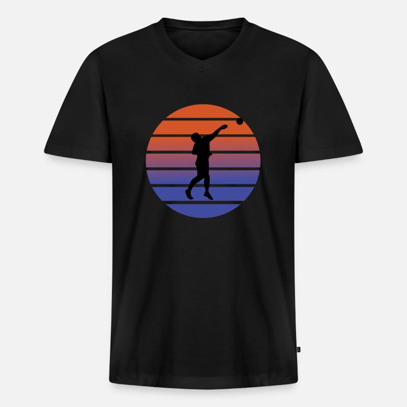 Kugelstossen - Männer Premium Bio T-Shirt mit V-Ausschnitt - Schwarz