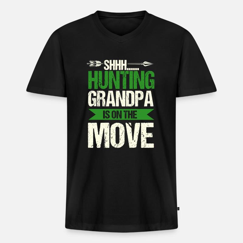 Jäger Opa Geschenk - Männer Premium Bio T-Shirt mit V-Ausschnitt - Schwarz