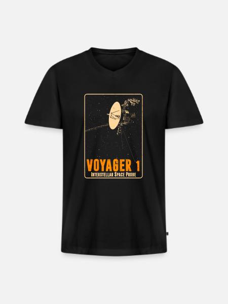 Voyager 1 - Interstellar spacecraft - Men's Premium Organic T-shirt with V-neck - black