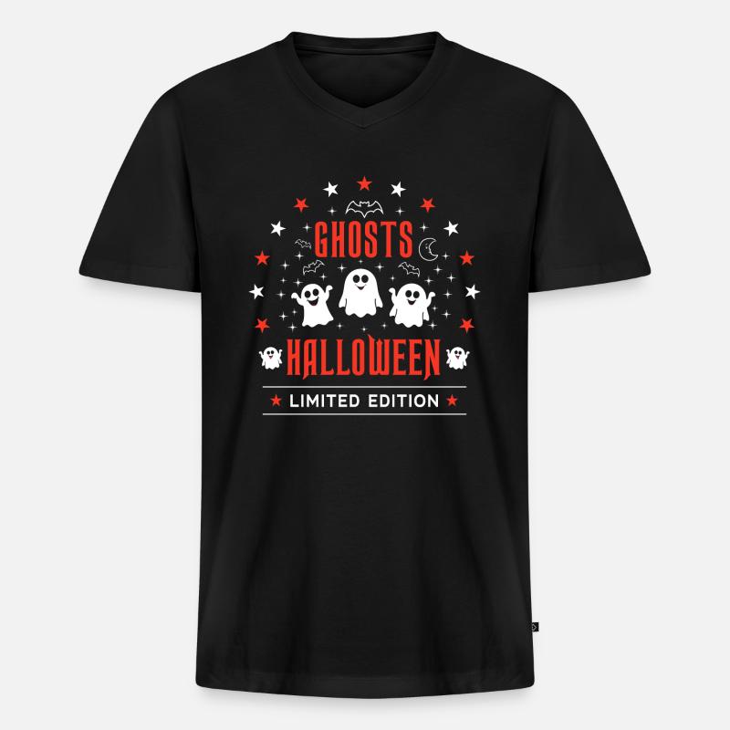 Halloween - Männer Premium Bio T-Shirt mit V-Ausschnitt - Schwarz