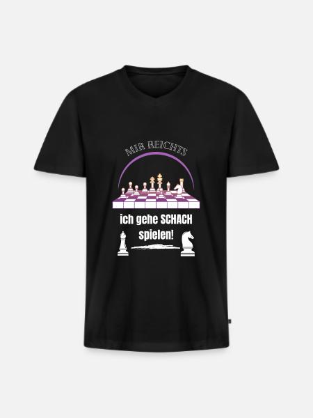 Schach , Hobby, Spaß - Männer Premium Bio T-Shirt mit V-Ausschnitt - Schwarz