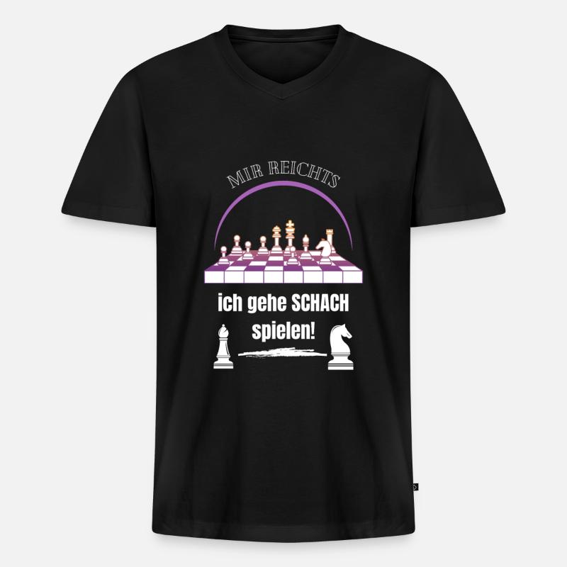 Schach , Hobby, Spaß - Männer Premium Bio T-Shirt mit V-Ausschnitt - Schwarz