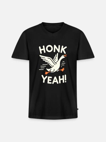 Honk yes! Goose Meme - Men's Premium Organic T-shirt with V-neck - black