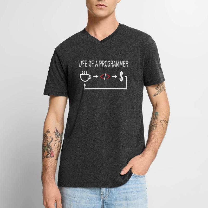 Computer scientist Life of a programmer coder coding Men's Premium Organic T-shirt with V-neck