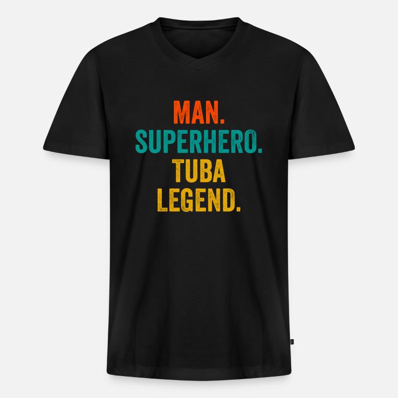 Tuba - Männer Premium Bio T-Shirt mit V-Ausschnitt - Schwarz