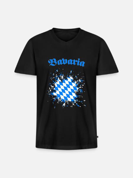 Masque Bavière Bavière - T-shirt encolure en V Premium bio Homme - noir