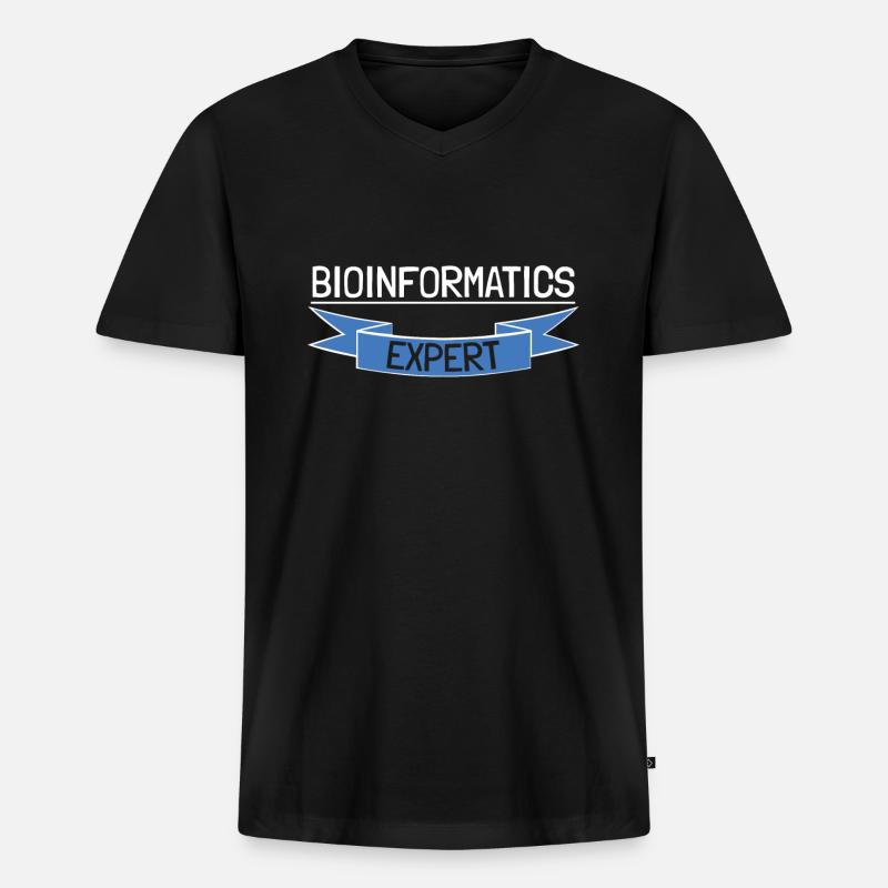 Bioinformatics Expert - Männer Premium Bio T-Shirt mit V-Ausschnitt - Schwarz