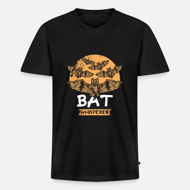 Fledermausflüsterer - Fliegende Fledermäuse - Männer Premium Bio T-Shirt mit V-Ausschnitt - Schwarz