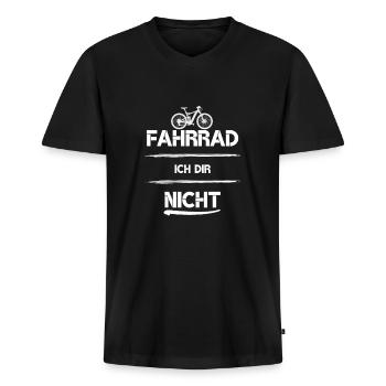 Das Fahrrad ich dir nicht Radfahrer MTB Rennrad - Männer Premium Bio T-Shirt mit V-Ausschnitt - Schwarz - Vorne - Nico (187cm)