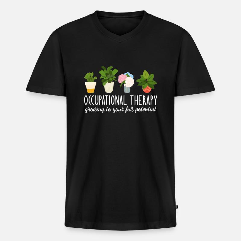 Occupational Therapy - Männer Premium Bio T-Shirt mit V-Ausschnitt - Schwarz