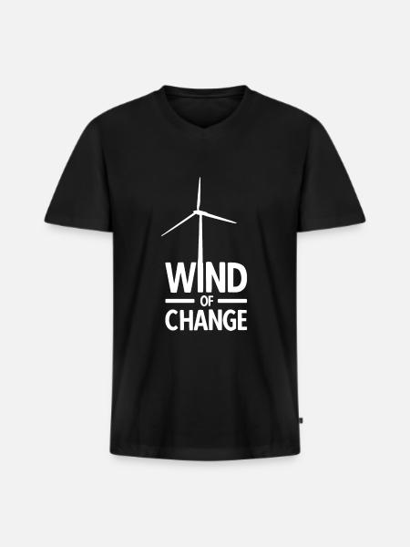 Windenergie Windkraft Klima Windrad - Männer Premium Bio T-Shirt mit V-Ausschnitt - Schwarz