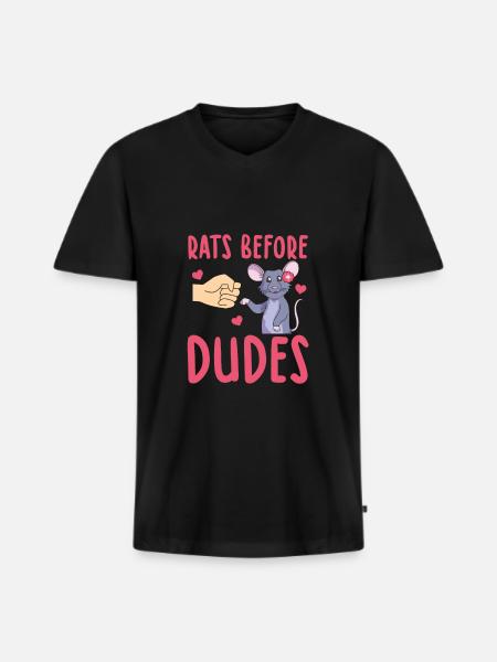 Rats - T-shirt encolure en V Premium bio Homme - noir