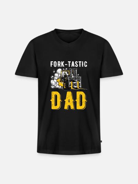 Staplerfahrer Gabelstapler Fork-Tastic - Männer Premium Bio T-Shirt mit V-Ausschnitt - Schwarz