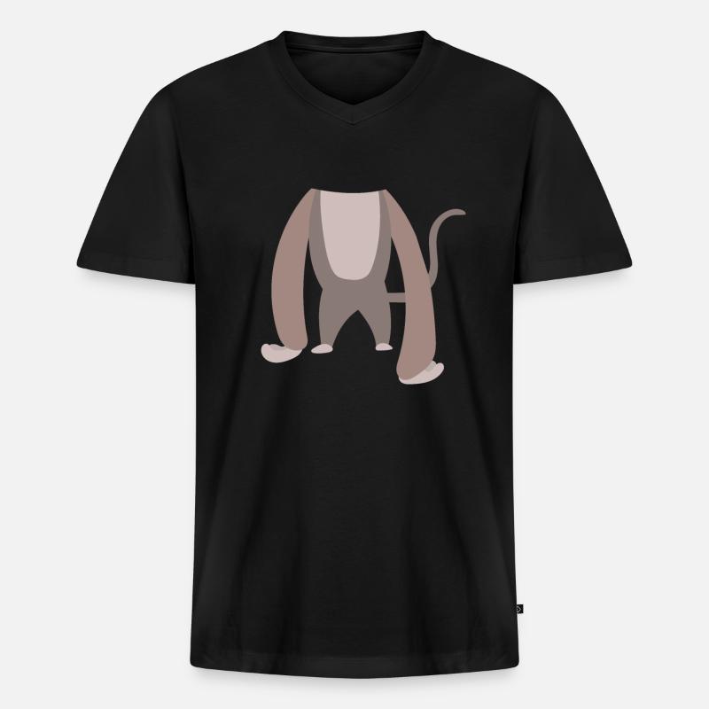 AFFE Kostüm Halloween - Männer Premium Bio T-Shirt mit V-Ausschnitt - Schwarz