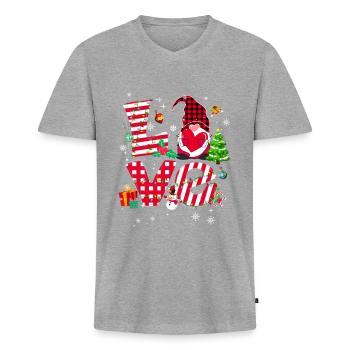 Being Aunt Is A Little Bit Parent Teach - Männer Premium Bio T-Shirt mit V-Ausschnitt - Grau meliert - Vorne