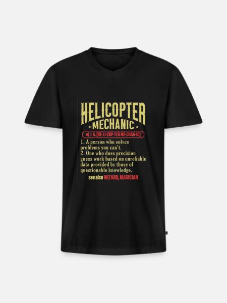 Helicopter Technician Helicopter Mechanic - Men's Premium Organic T-shirt with V-neck - black