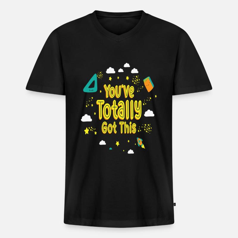 Student Studying Motivation Learning Positivity - Männer Premium Bio T-Shirt mit V-Ausschnitt - Schwarz