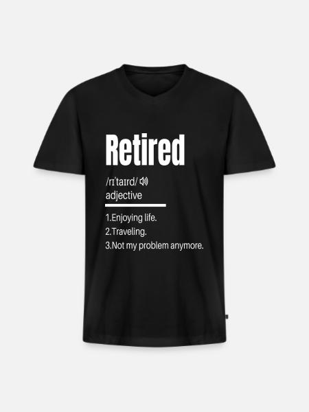 Retirement Gift Retired Definition Funny - Men's Premium Organic T-shirt with V-neck - black