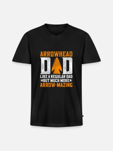 Pfeilspitzen Speerspitze Arrowhead Dad - Männer Premium Bio T-Shirt mit V-Ausschnitt - Schwarz